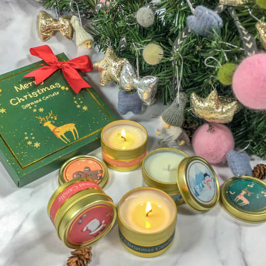 4pk Wholesale UK Christmas scented candles custom private label and packaging